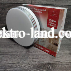 Светильник на потолок круг  LED AVT-ROUND SILVER Pure White 24W 5000K (Белый)